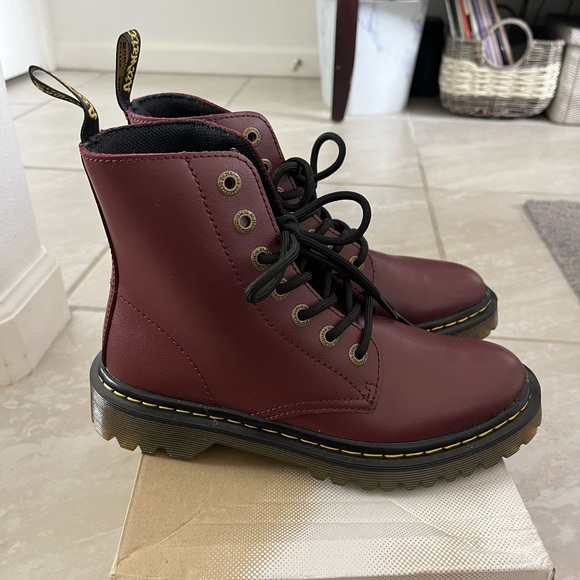 Dr. Martens Women's Burgundy Boots - Picture 4 of 7